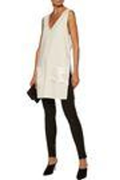 Shop By Malene Birger Woman Rosiala Satin-trimmed Crepe Top Ivory