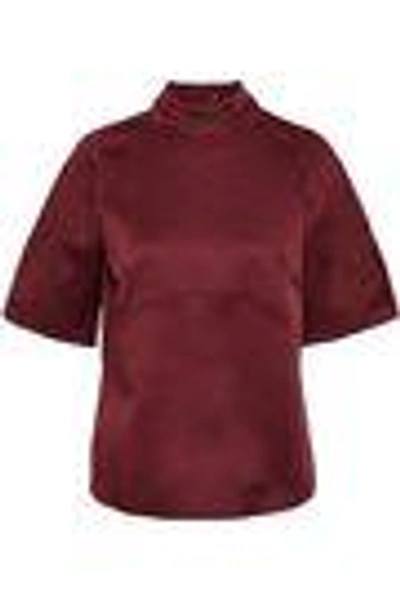 Shop Antonio Berardi Woman Duchesse-satin Top Burgundy