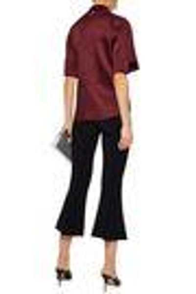 Shop Antonio Berardi Woman Duchesse-satin Top Burgundy