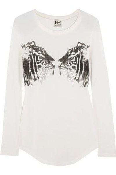 Shop Haute Hippie Woman Printed Modal-jersey T-shirt White