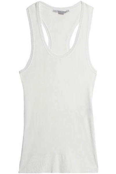 Shop Stella Mccartney Ribbed Cotton-jersey Tank In Off-white