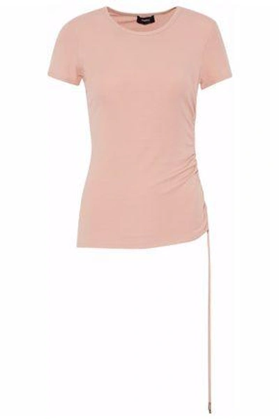 Shop Theory Woman Ruched Stretch-jersey Top Antique Rose