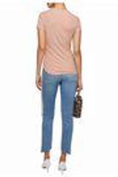 Shop Theory Woman Ruched Stretch-jersey Top Antique Rose