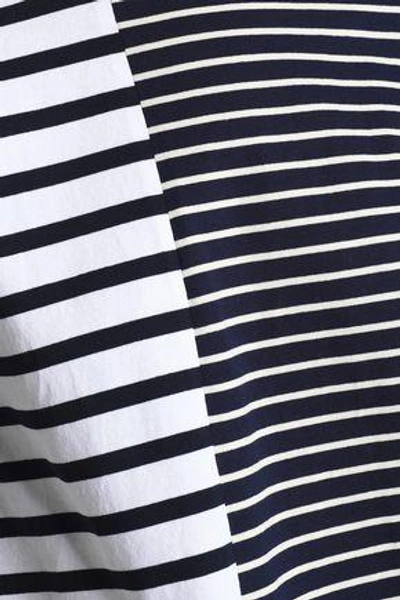Shop Stella Mccartney Striped Cotton-jersey Top In Navy