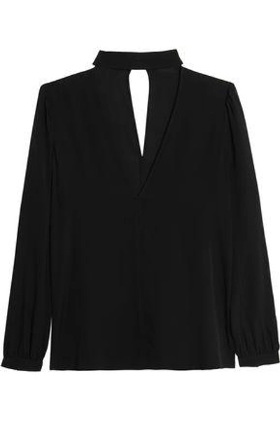 Shop A.l.c Woman Silk-crepe Top Black