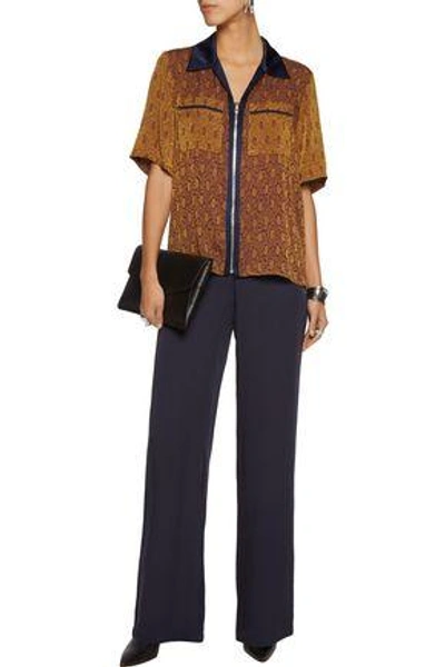 Shop 3.1 Phillip Lim / フィリップ リム Woman Satin-trimmed Jacquard Shirt Brown