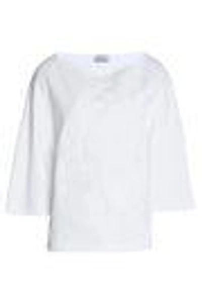 Shop Acne Studios Woman Embroidered Cotton Top White