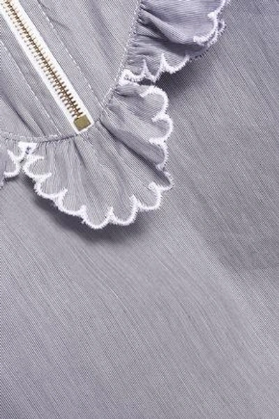 Shop Nina Ricci Woman Ruffle-trimmed Broderie Anglaise Cotton-poplin Top Lilac