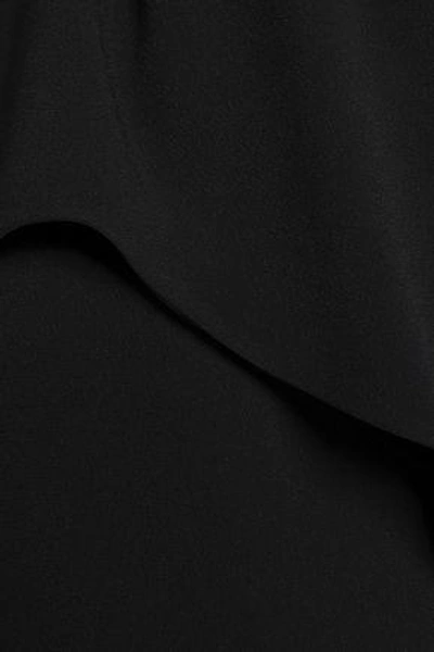 Shop Antonio Berardi Woman Cape-effect Ruffled Crepe Blouse Black