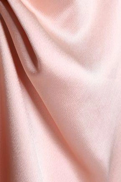 Shop Tibi Celestia Draped Satin-crepe Blouse In Blush