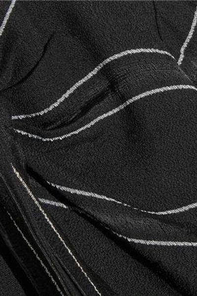 Shop Proenza Schouler Woman Knotted Tie-front Striped Crepe Top Black