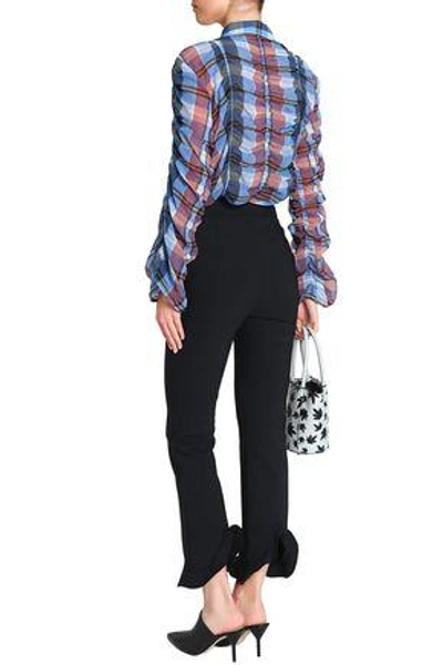 Shop Opening Ceremony Woman Checked Ruched Crepe Shirt Multicolor