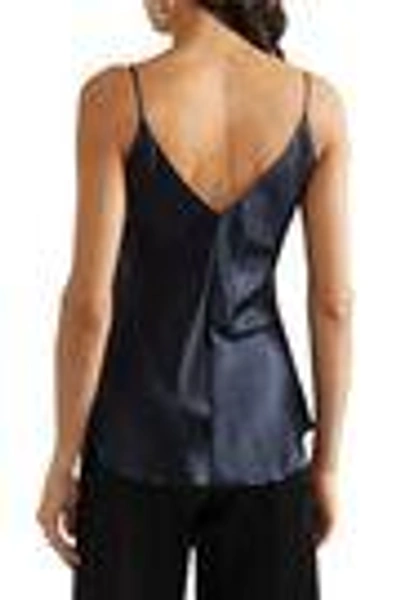 Shop Juan Carlos Obando Silk-charmeuse Camisole In Navy