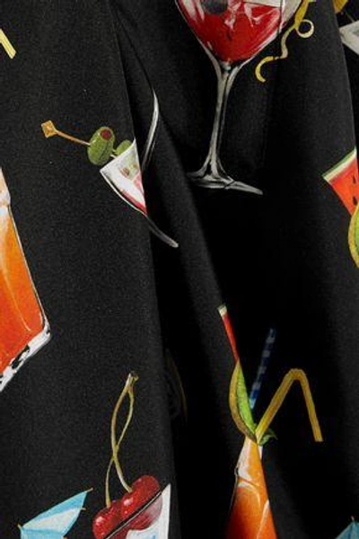 Shop Dolce & Gabbana Printed Silk-twill Shirt In Black