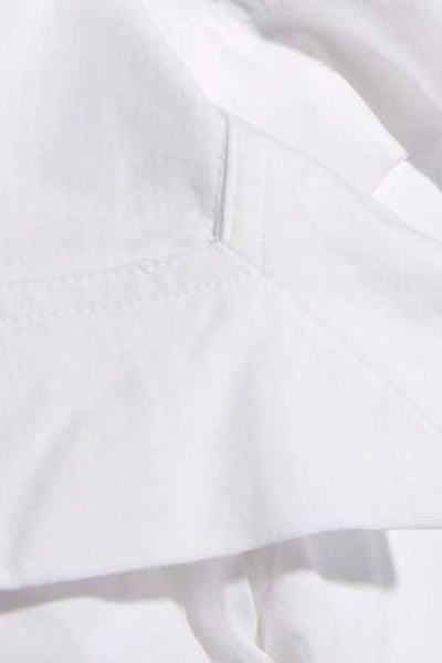Shop Chloé Woman Bib-detailed Cotton-jersey T-shirt White