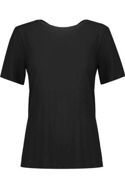 Shop A.l.c Woman Kaleb Cutout Cotton-jersey T-shirt Black