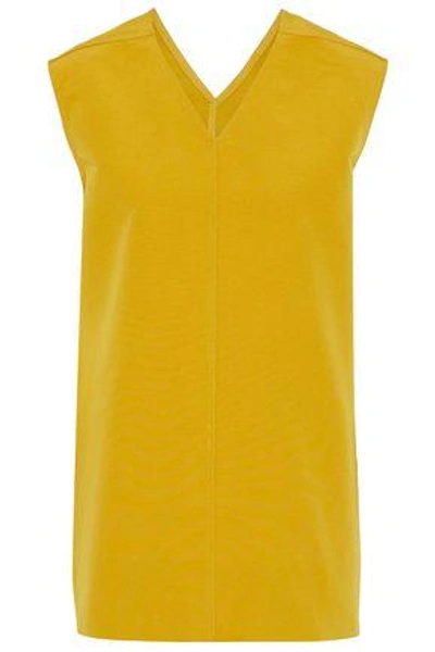Shop Rick Owens Woman Cotton And Silk-blend Faille Top Yellow