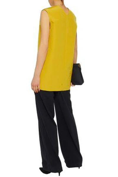 Shop Rick Owens Woman Cotton And Silk-blend Faille Top Yellow