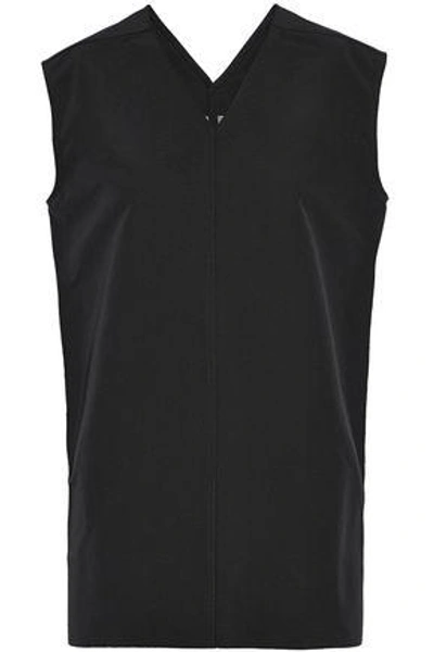 Shop Rick Owens Cotton And Silk-blend Faille Top In Black