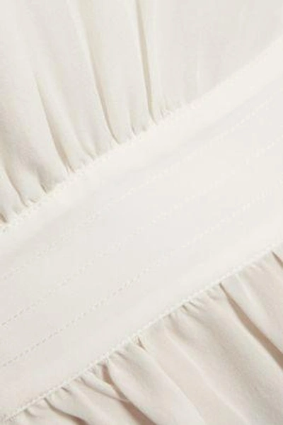Shop Cinq À Sept Woman Brigit Gathered Silk Top Ivory