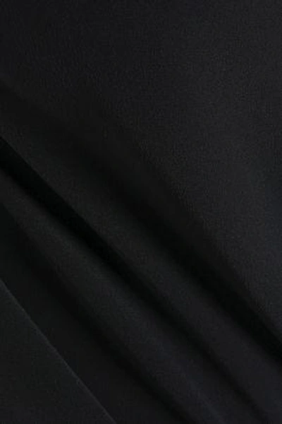 Shop Rochas Woman Appliquéd Silk Crepe De Chine Shirt Black