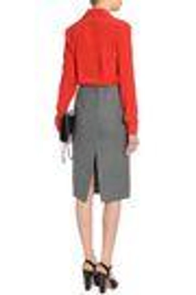 Shop Rochas Woman Appliquéd Silk Crepe De Chine Shirt Coral