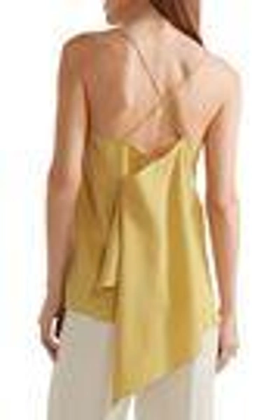 Shop Theory Woman Asymmetric Draped Washed-silk Camisole Yellow