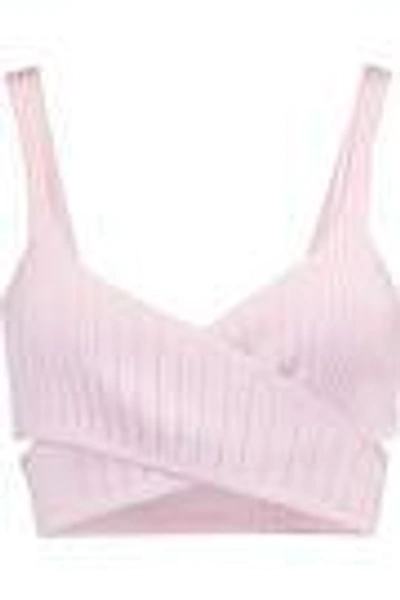 Shop Cushnie Et Ochs Woman Cutout Ribbed-knit Bra Top Baby Pink