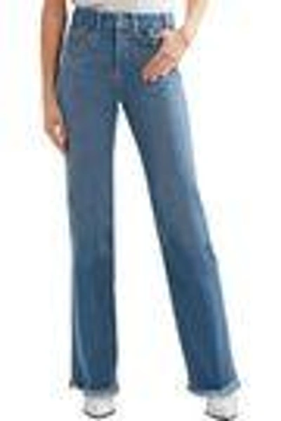 Shop Chloé Woman Frayed High-rise Wide-leg Jeans Mid Denim