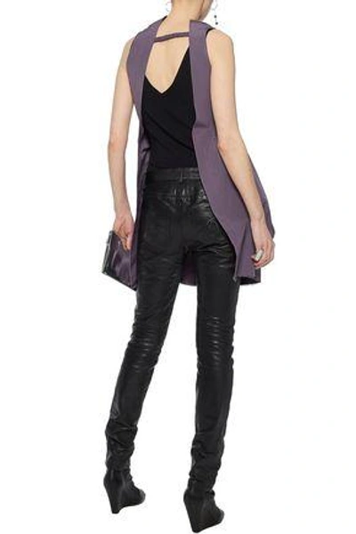 Shop Rick Owens Woman Open-back Gathered Cotton And Silk-blend Faille Top Lilac