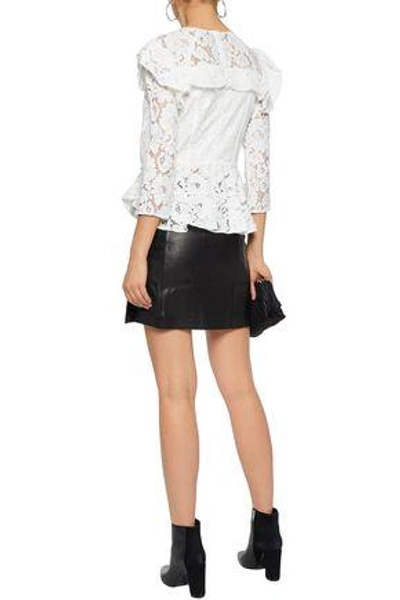 Shop Marissa Webb Woman Ruffled Corded Lace Peplum Blouse White