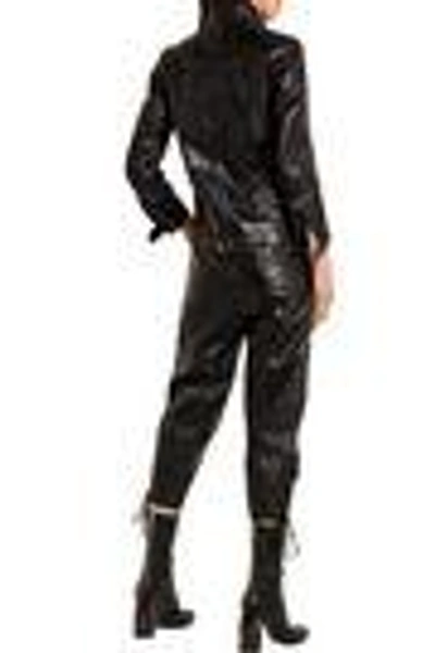 Shop Chloé Woman Leather Jumpsuit Black