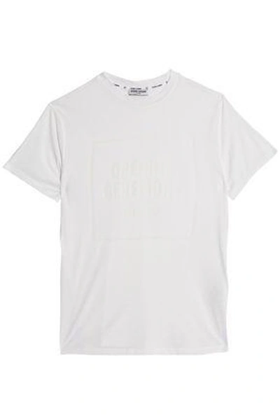 Shop Opening Ceremony Devoré-cotton-blend Slub-jersey T-shirt In White