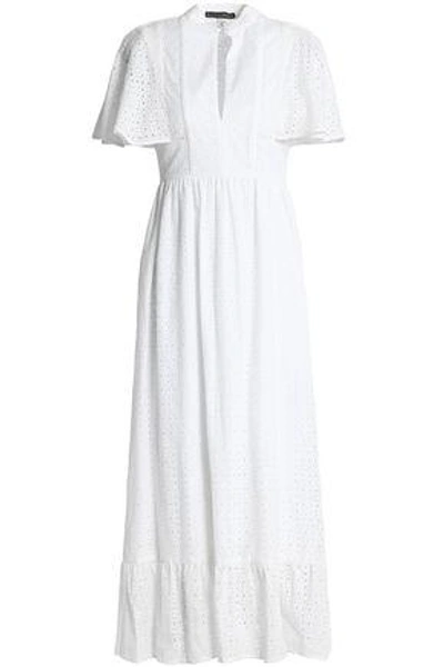 Shop Alexa Chung Cape-effect Broderie Anglaise Cotton Midi Dress In White