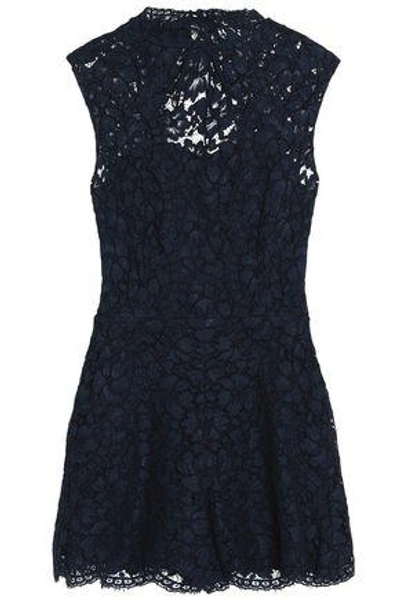 Shop Sandro Woman Open-back Corded Lace Playsuit Navy