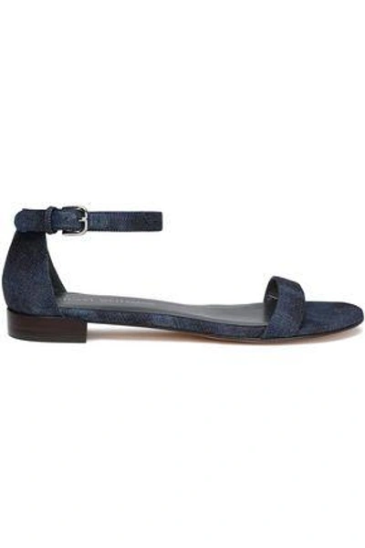 Shop Stuart Weitzman Denim Sandals In Dark Denim