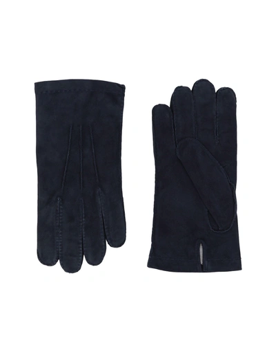 Shop Eleventy Gloves In Dark Blue