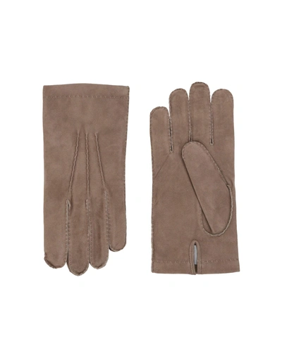 Shop Eleventy Gloves In Khaki