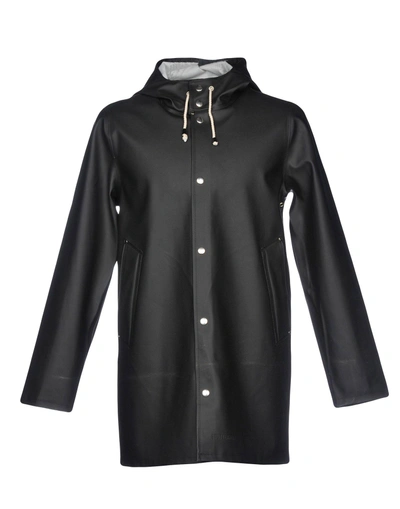 Shop Stutterheim Man Overcoat & Trench Coat Black Size M Pvc - Polyvinyl Chloride