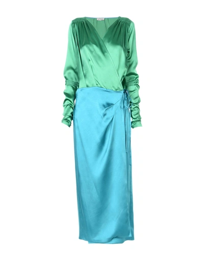 Shop Attico Long Dress In Green