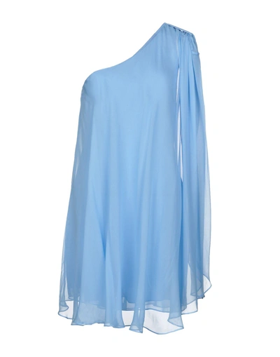 Shop Halston Heritage Short Dresses In Sky Blue