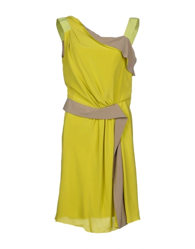 Shop Alberta Ferretti Short Dress In Acid Green