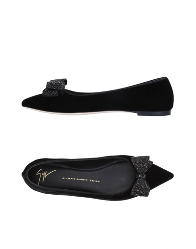 Shop Giuseppe Zanotti Ballet Flats In Black