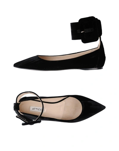 Shop Attico Ballet Flats In Black