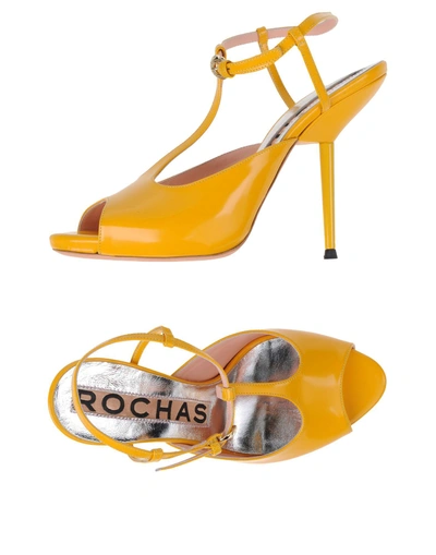 Shop Rochas Sandals In Yellow