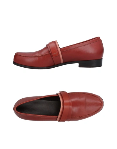 Shop Carritz Loafers In Brick Red