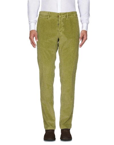 Shop Incotex Man Pants Green Size 31 Cotton, Elastane