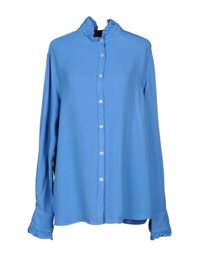 Shop The Gigi Woman Shirt Pastel Blue Size S Viscose