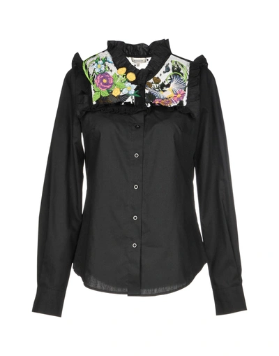 Shop Manoush Solid Color Shirts & Blouses In Black