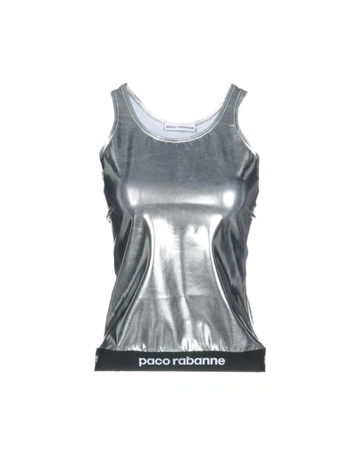 Shop Paco Rabanne Tank Tops In Silver